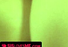 Jade Amber rubs her pussy on stepbro's cock