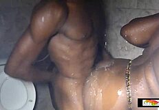 Blonde fucks boyfriend in bathroom