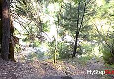 i fucked my stepdaughter outdoor with her big tits bouncing while riding me hard