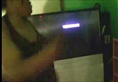 April Rains' Popping Ass Tease in Gold Black Fit