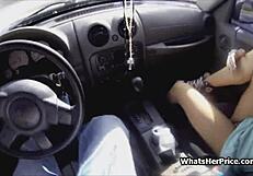 Teen In Glasses Blows Me By The Car!