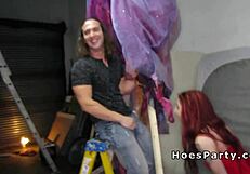 Nasty Babes Ride Two Dicks at Party