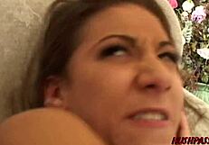 Naughty Kira Croft Helps Frat Boy Cum in Public