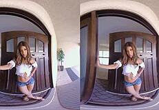 Ebony brunette neighbor sucks cock early morning in reality blowjob.