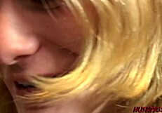 Naughty Kira Croft Helps Frat Boy Cum in Public