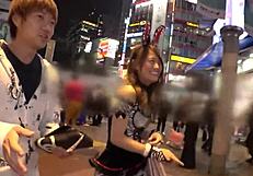 Halloween Cosplay Girl Kisses Shy Guy in Shibuya, Then He Pounds Her Hard