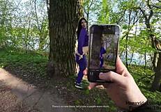 Cum in mouth at a daring public spot