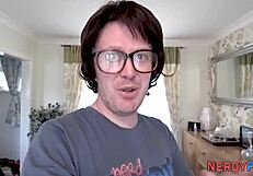 Amateur European Girl Tricks Nerd For First Tit Play