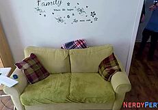 Amateur European Girl Tricks Nerd For First Tit Play