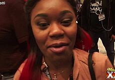 Rotti and Jovan Jordan give blowjob and cumshot on big ebony ass