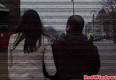 A real Dutch prostitute receives a blowjob