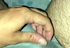 male wakes up horny and cums in his briefs