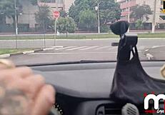 Busty Teen 18+ Brunette Hunts For Interracial Cock To Fuck In Front Of Cuckold Husband On Morning Streets.