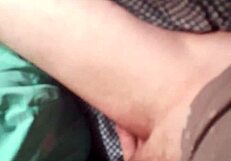 the guy works his cock in the gay scene