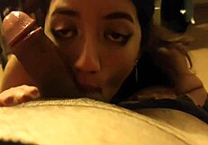 Petite Girl with Small Tits Gets Blowjob at After Party