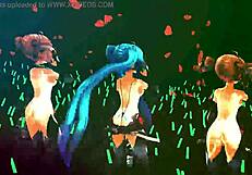 Two Mexican girls at a Hentai dance party