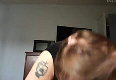 Blonde BBW Sucks and Swallows Cum