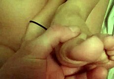 Footjob with a pregnant woman