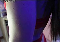 Latina babe chilling and smoking, her athletic brunette body with big ass and petite frame in amateur fetish setting.