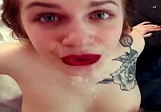 Amateur blowjob and handjob in front of webcam