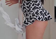 after a hard cleaning session, nothing beats relaxing with something sexy