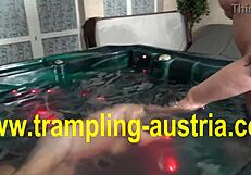 Young Mistress Tramples Slave in Bondage