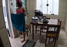 meyzi black's first naked party at ted's mansion with dirty talk.