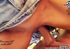 Hey, wanna see public sex with a thin German blonde MILF?