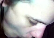 White Girl Sucks Hard Cock in Deep Blowjob Action