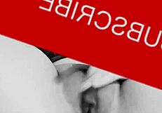 Novinha masturbates solo with shaved hairless body