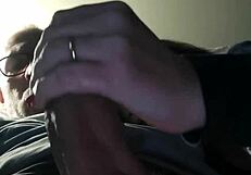 Teresa teases with a handjob on my big cock using toys