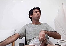 He Performs Striptease Revealing Huge 25 Cm Cock Squirting