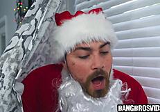 santa fucks cute brunette teen with big cock