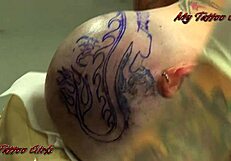 blackwidowxxx gets a new head tattoo