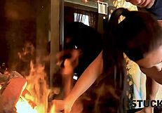 I love when my husband fucks me bent over by the fireplace in reality