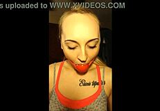 Gagged Blonde Secret in Bondage