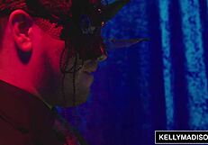 Kelly Madison and Audrey Royal get COVERED in CUM during masked cumshot