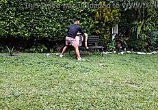 Fucking this horny mature in the garden!