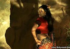 Pretty Bollywood girl strips nude in sensual dance