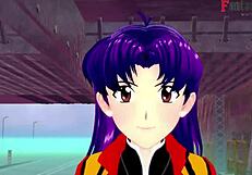 Misato Katsuragi in a short Evangelion scene