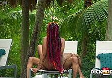 Slutty Ebony Honey Fucked Doggystyle by Stranger on Beach