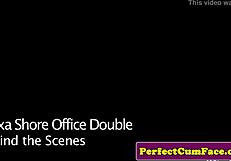 uk babe in office sucks colleague's cock before cumshot