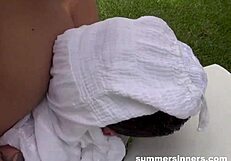 steamy pool threesome or just holiday friends?