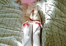 eronekokun bunnyboy masturbates with purple pink toys