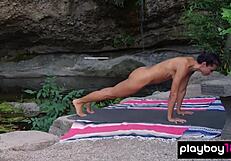 All natural milf yoga trainer daniella smith feels sexy preferring naked outdoor workouts