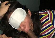 Argentinian Prostitute Blindfolded Sucks Cock in POV Slut Style