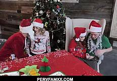 Summer Hart and Charlotte Sins share intense sex on Christmas.