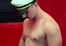 Saymon delivers a handjob with his monster cock in this Brazilian scene