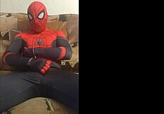 Gay Spiderman Strokes in Spandex!