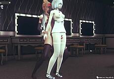 Girls riding in cowgirl position